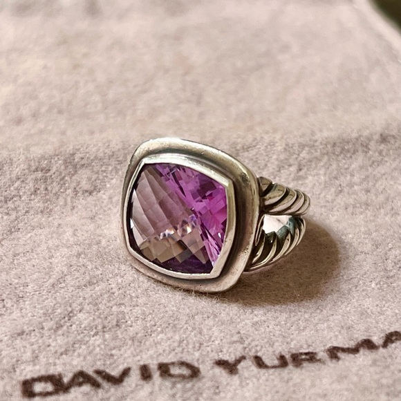 David Yurman 14mm Amethyst Albion 925 Silver Ring SIZE 6 - Picture 1 of 7